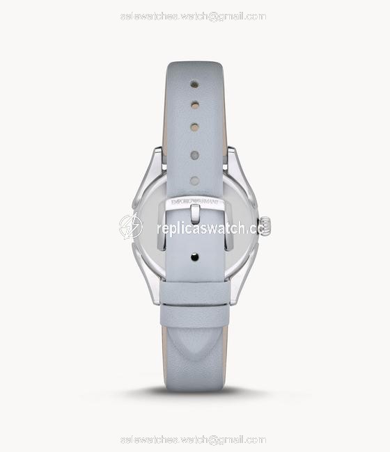 Emporio Armani Sky Blue Ar11032 Womens Three-hand Leather 32mm Watch Emporio Armani Sky Blue Ar11032 Womens Three-hand Leather 32mm Watch