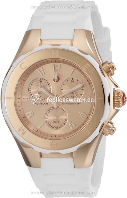 Michele White/Rose Gold Jelly Mww12f000030 Tahitian Bean Large Dial 40mm Watch Michele White/Rose Gold Jelly Mww12f000030 Tahitian Bean Large Dial 40mm Watch