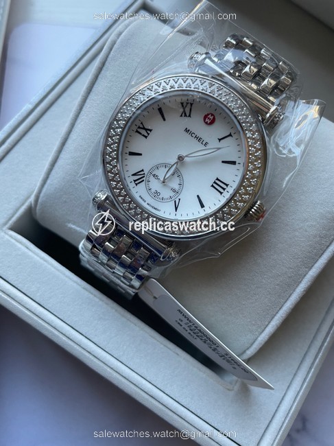Michele Stainless Steel Caber Diamond Mww16a000001 Watch Michele Stainless Steel Caber Diamond Mww16a000001 Watch