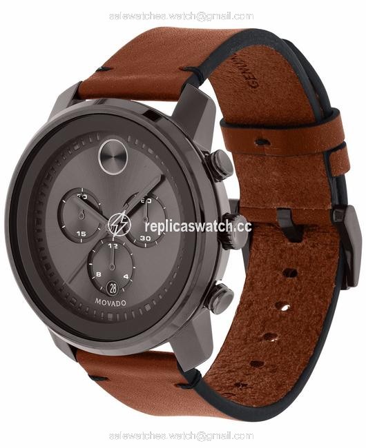 Movado Brown Leather Strap Gray Dial Chronograph Mens 3600367 Watch Movado Brown Leather Strap Gray Dial Chronograph Mens 3600367 Watch