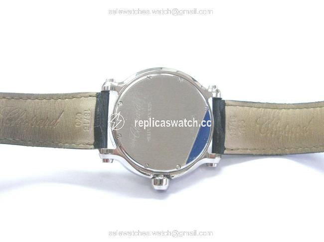 Chopard Black Happy Sport Round White Mop Diamond Dial Ladies 36mm 487 Watch Chopard Black Happy Sport Round White Mop Diamond Dial Ladies 36mm 487 Watch