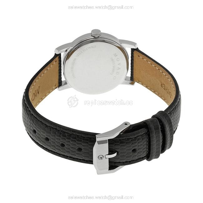 Movado Black Museum Dial Leather Strap Ladies Watch Movado Black Museum Dial Leather Strap Ladies Watch
