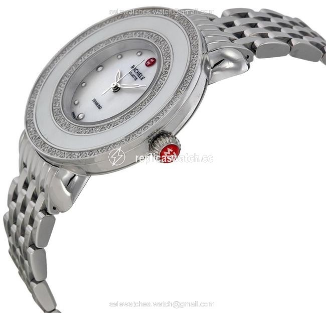 Michele Silver Cloette Mother Of Pearl Diamond Mww20e000001 Watch Michele Silver Cloette Mother Of Pearl Diamond Mww20e000001 Watch