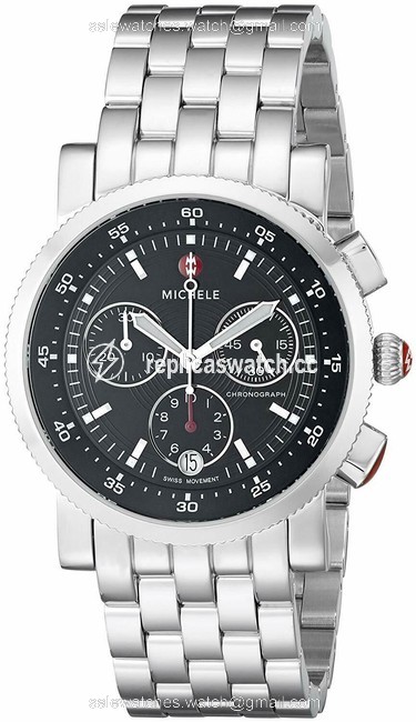 Michele Silver Sport Sail Black Dial Womens Mww01c000022 Watch Michele Silver Sport Sail Black Dial Womens Mww01c000022 Watch