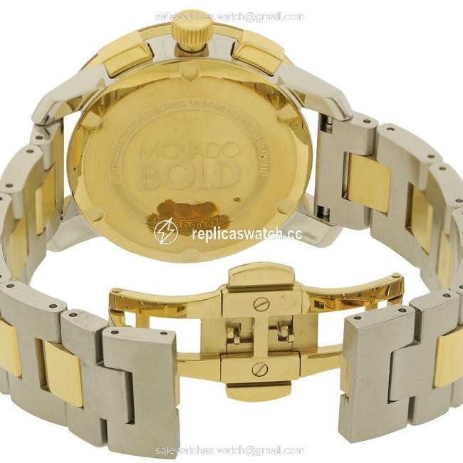 Movado Bold Chronograph Silver Sunray Dial Two- Tone Unisex Watch Movado Bold Chronograph Silver Sunray Dial Two- Tone Unisex Watch