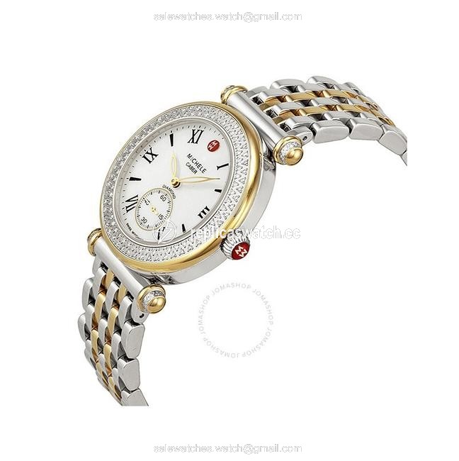 Michele Two Tone Caber 18k Gold Diamond Mww16a000066 Watch Michele Two Tone Caber 18k Gold Diamond Mww16a000066 Watch