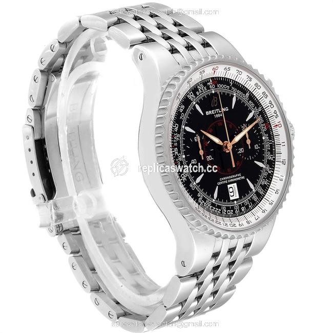 Breitling Black Montbrillant Legende Stainless Steel Mens A23340 Watch Breitling Black Montbrillant Legende Stainless Steel Mens A23340 Watch