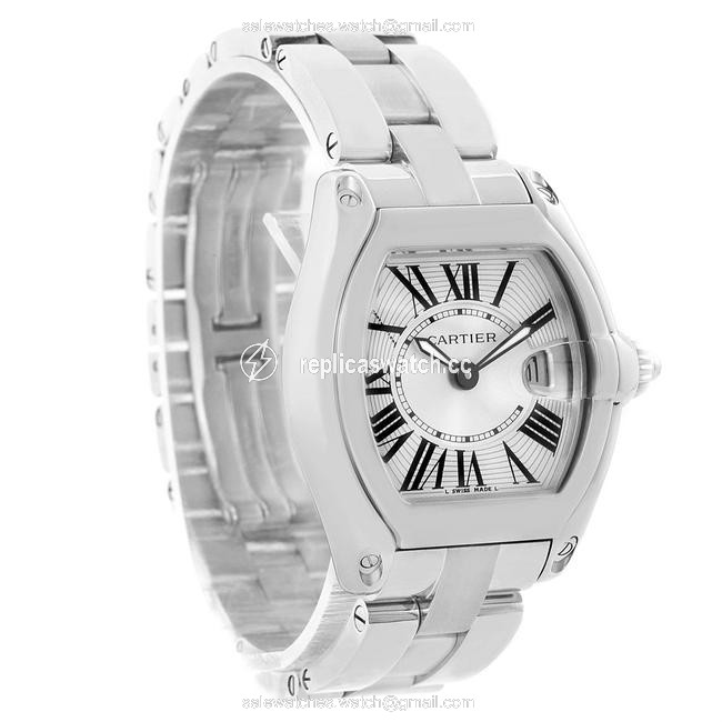 Cartier Silver Roman Roadster Dial Numerals Steel Ladies W62016v3 Watch Cartier Silver Roman Roadster Dial Numerals Steel Ladies W62016v3 Watch