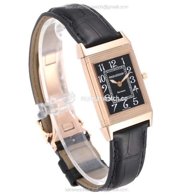Jaeger-LeCoultre Black Reverso Midsize Rose Gold Mens 250.2.86 Watch Jaeger-LeCoultre Black Reverso Midsize Rose Gold Mens 250.2.86 Watch