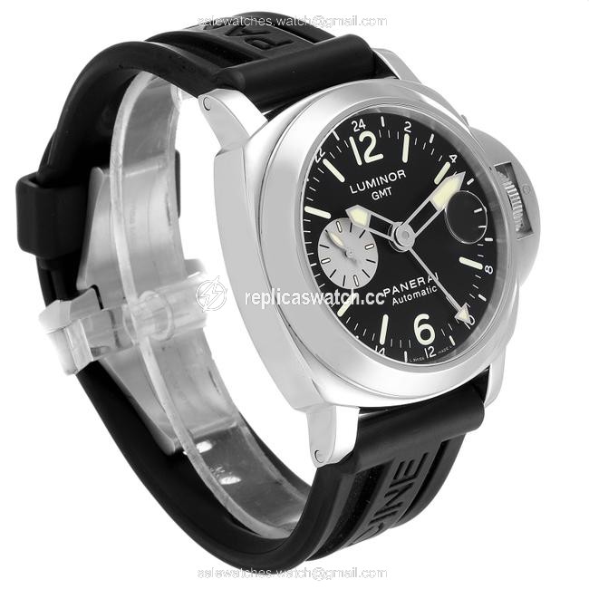 Panerai Black Luminor Gmt Steel Mens Pam00088 Watch Panerai Black Luminor Gmt Steel Mens Pam00088 Watch