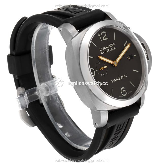 Panerai Black Luminor Marina 1950 3 Days Titanium 44mm Pam00351 Watch Panerai Black Luminor Marina 1950 3 Days Titanium 44mm Pam00351 Watch