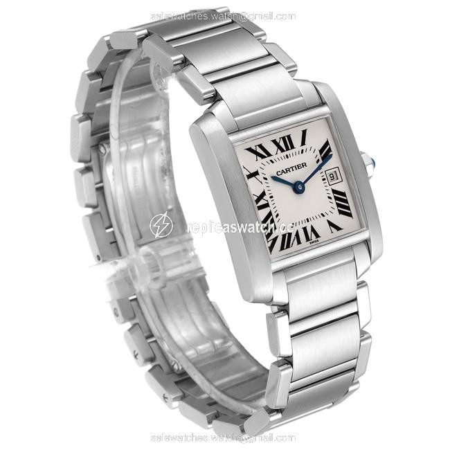 Cartier Silvered Tank Francaise Midsize 25mm Ladies W51011q3 Watch Cartier Silvered Tank Francaise Midsize 25mm Ladies W51011q3 Watch