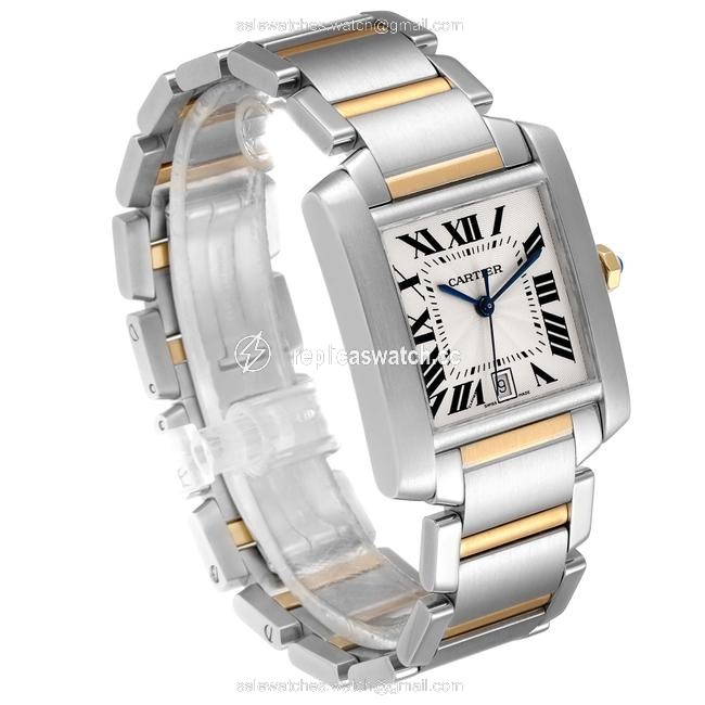 Cartier Silver Tank Francaise Steel Yellow Gold Large Unisex W51005q4 Watch Cartier Silver Tank Francaise Steel Yellow Gold Large Unisex W51005q4 Watch