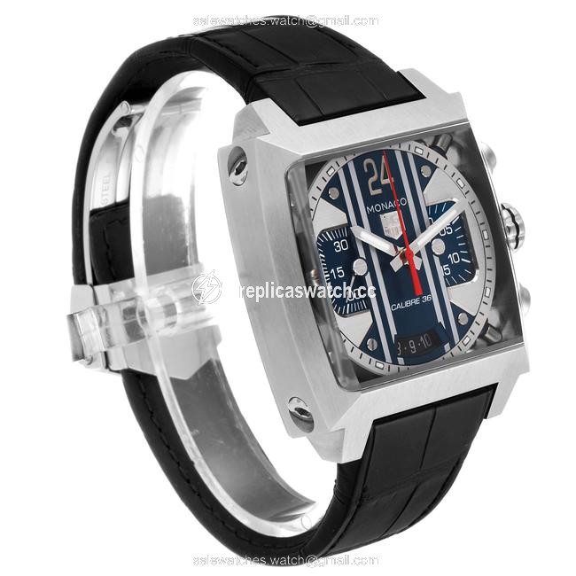 TAG Heuer Blue Skeleton Monaco 24 Caliber 36 Chronograph Steel Mens Cal5111 Watch TAG Heuer Blue Skeleton Monaco 24 Caliber 36 Chronograph Steel Mens Cal5111 Watch