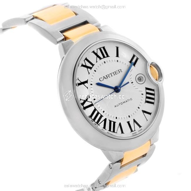 Cartier Silver Box Ballon Bleu Steel Yellow Gold Mens W69009z3 Papers Watch Cartier Silver Box Ballon Bleu Steel Yellow Gold Mens W69009z3 Papers Watch