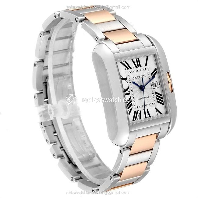 Cartier Silver Box Tank Anglaise Large Steel Rose Gold W5310007 Papers Watch Cartier Silver Box Tank Anglaise Large Steel Rose Gold W5310007 Papers Watch