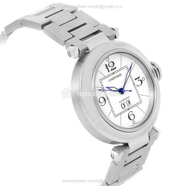 Cartier White Pasha C Midsize Dial Steel W31044m7 Watch Cartier White Pasha C Midsize Dial Steel W31044m7 Watch