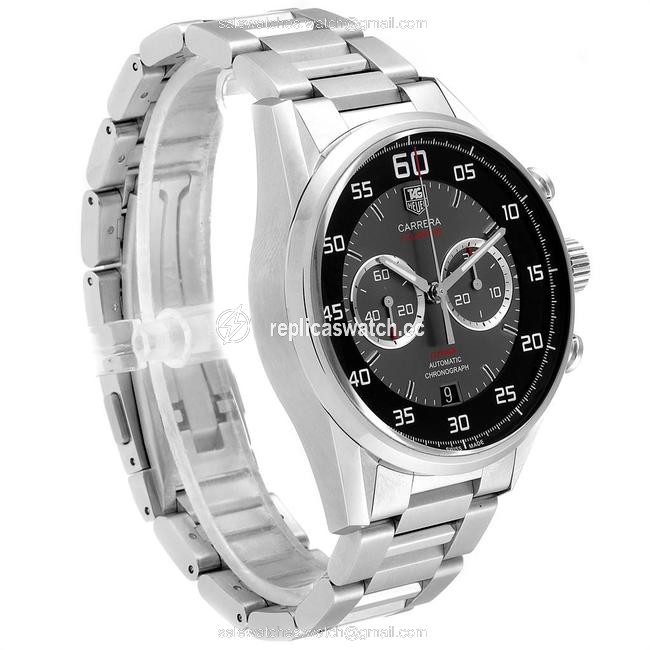 TAG Heuer Black and Silver Carrera Flyback Steel Mens Car2b10 Watch TAG Heuer Black and Silver Carrera Flyback Steel Mens Car2b10 Watch