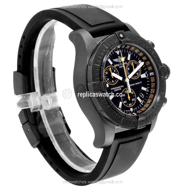 Breitling Black Avenger Seawolf Blacksteel Chrono Yellow Hands M73390 Watch Breitling Black Avenger Seawolf Blacksteel Chrono Yellow Hands M73390 Watch