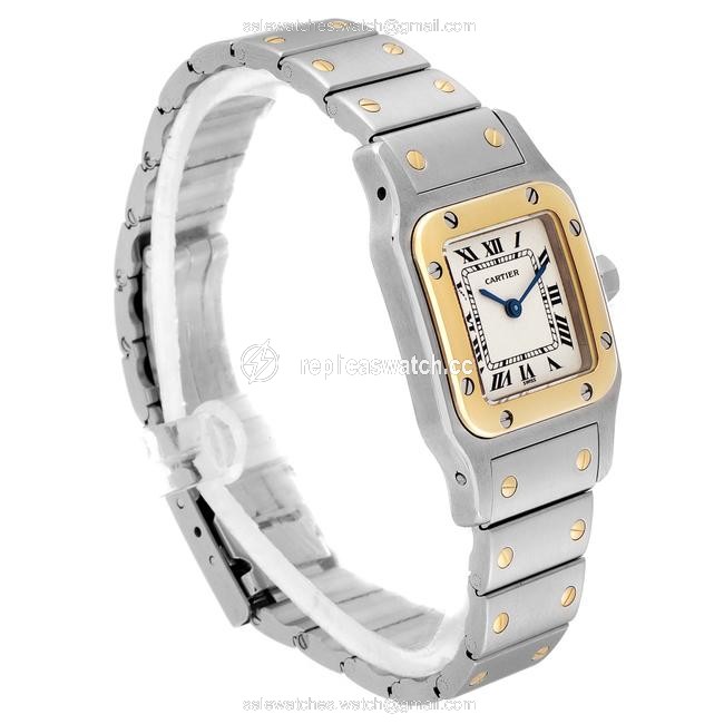 Cartier Silvered Box Santos Galbee Steel Yellow Gold Ladies 166930 Papers Watch Cartier Silvered Box Santos Galbee Steel Yellow Gold Ladies 166930 Papers Watch