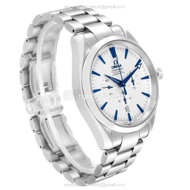 Omega Silvered XL Seamaster Aqua Terra Chronograph 2512.30.00 Card Watch Omega Silvered XL Seamaster Aqua Terra Chronograph 2512.30.00 Card Watch