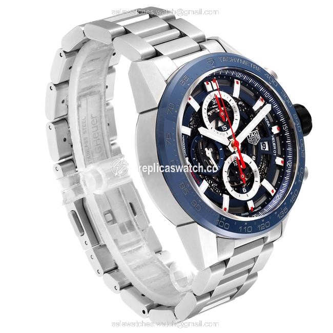 TAG Heuer Blue Skeleton Box Carrera Dial Chronograph Car201t Watch TAG Heuer Blue Skeleton Box Carrera Dial Chronograph Car201t Watch
