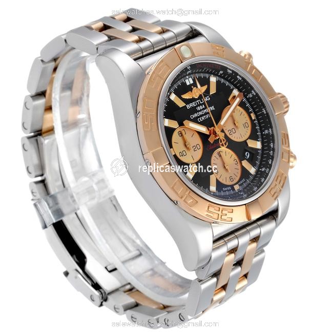 Breitling Metallica Black Chronomat Evolution Steel Rose Gold Mens Cb0110 Watch Breitling Metallica Black Chronomat Evolution Steel Rose Gold Mens Cb0110 Watch