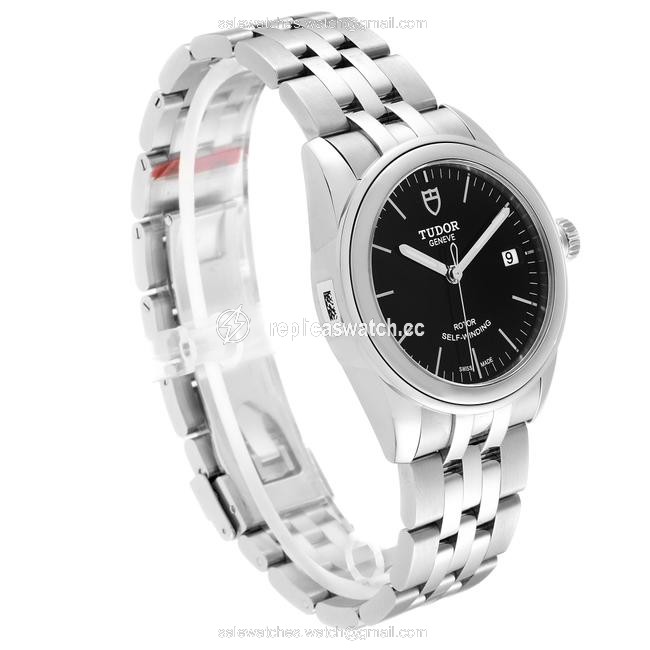Tudor Black Glamour Date Dial Steel Mens M55000 Unworn Watch Tudor Black Glamour Date Dial Steel Mens M55000 Unworn Watch
