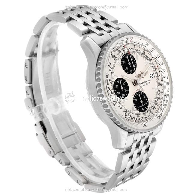 Breitling Silvered Box Navitimer Fighter Panda Dial Steel A13330 Ppaers Watch Breitling Silvered Box Navitimer Fighter Panda Dial Steel A13330 Ppaers Watch