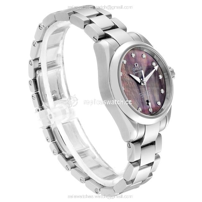 Omega Black Mother-of-pearl Box Aqua Terra 34 Diamond Ladies 231.10.34.20.57.001 Card Watch Omega Black Mother-of-pearl Box Aqua Terra 34 Diamond Ladies 231.10.34.20.57.001 Card Watch