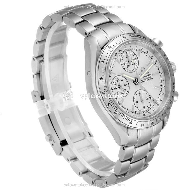 Omega Silver Speedmaster Day Date Chrono Dial 3221.30.00 Card Watch Omega Silver Speedmaster Day Date Chrono Dial 3221.30.00 Card Watch