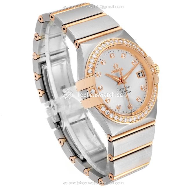 Omega Silver Constellation Steel Rose Gold Diamond Mens 123.25.35.20.52 Watch Omega Silver Constellation Steel Rose Gold Diamond Mens 123.25.35.20.52 Watch