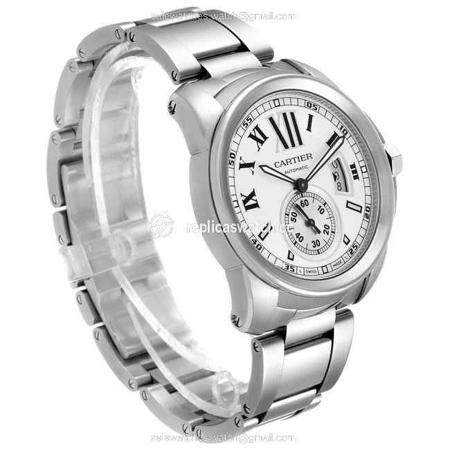Cartier Silver Box Calibre De Dial Steel Mens W7100015 Watch Cartier Silver Box Calibre De Dial Steel Mens W7100015 Watch