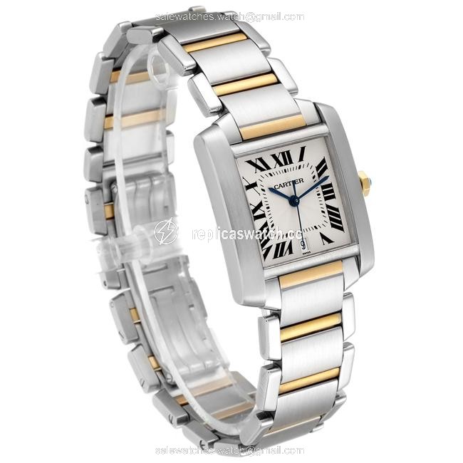 Cartier Silver Tank Francaise Steel Yellow Gold Large Unisex W51005q4 Watch Cartier Silver Tank Francaise Steel Yellow Gold Large Unisex W51005q4 Watch