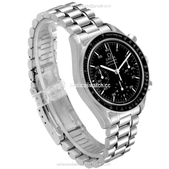 Omega Black Speedmaster Reduced Hesalite Crystal Mens Watch Omega Black Speedmaster Reduced Hesalite Crystal Mens Watch