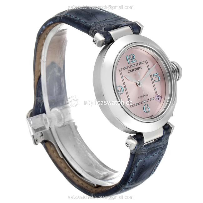 Cartier Pink Pasha C Medium Blue Dial Limited Edition W3108199 Watch Cartier Pink Pasha C Medium Blue Dial Limited Edition W3108199 Watch
