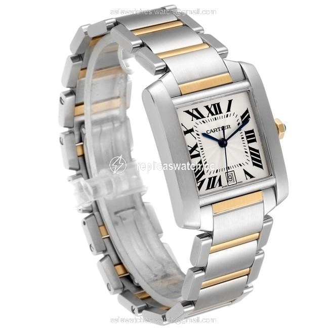 Cartier Silver Tank Francaise Steel Yellow Gold Large Unisex W51005q4 Watch Cartier Silver Tank Francaise Steel Yellow Gold Large Unisex W51005q4 Watch