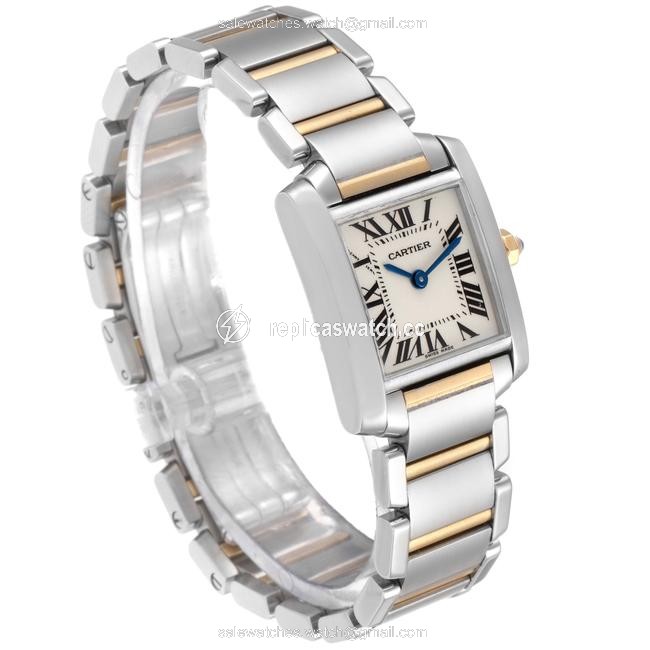 Cartier Silvered Tank Francaise Small Two Tone Ladies W51007q4 Watch Cartier Silvered Tank Francaise Small Two Tone Ladies W51007q4 Watch