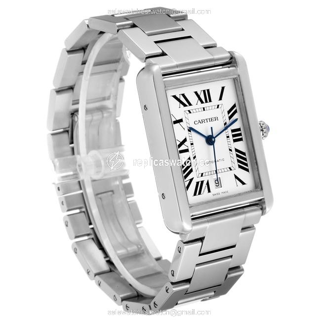 Cartier Silver XL Tank Solo Dial Steel Mens W5200028 Watch Cartier Silver XL Tank Solo Dial Steel Mens W5200028 Watch