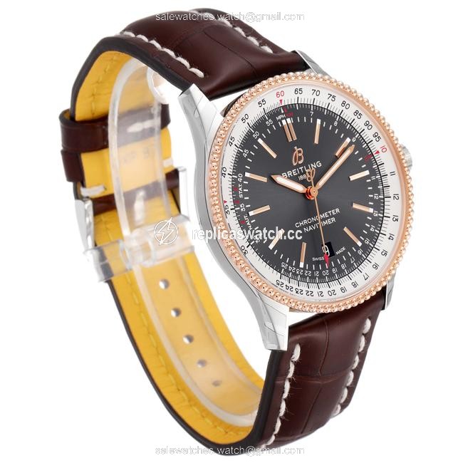 Breitling Gray Navitimer 1 41mm Steel Rose Gold Mens U17326 Unworn Watch Breitling Gray Navitimer 1 41mm Steel Rose Gold Mens U17326 Unworn Watch