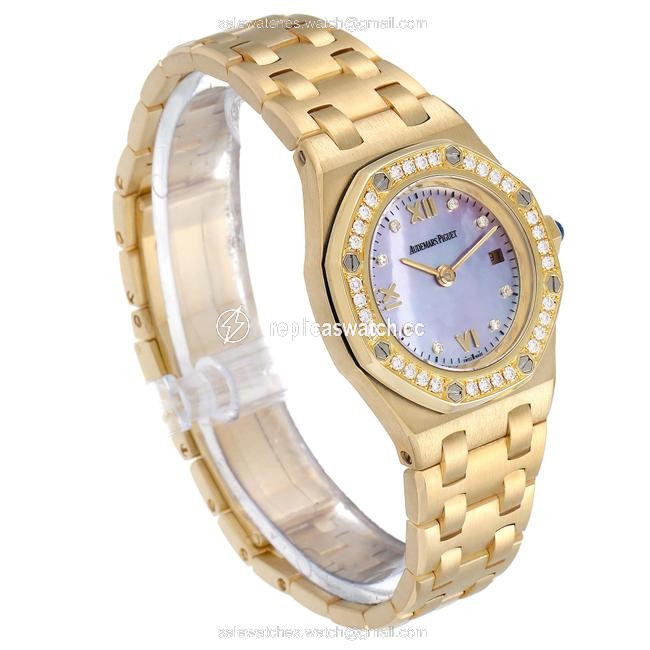 Audemars Piguet Mother Of Pearl Royal Oak Offshore Yellow Gold Diamond 67151ba Watch Audemars Piguet Mother Of Pearl Royal Oak Offshore Yellow Gold Diamond 67151ba Watch