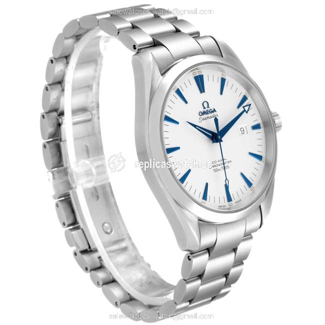 Omega Silver Seamaster Aqua Terra Blue Hands Steel Mens 2502.33.00 Watch Omega Silver Seamaster Aqua Terra Blue Hands Steel Mens 2502.33.00 Watch