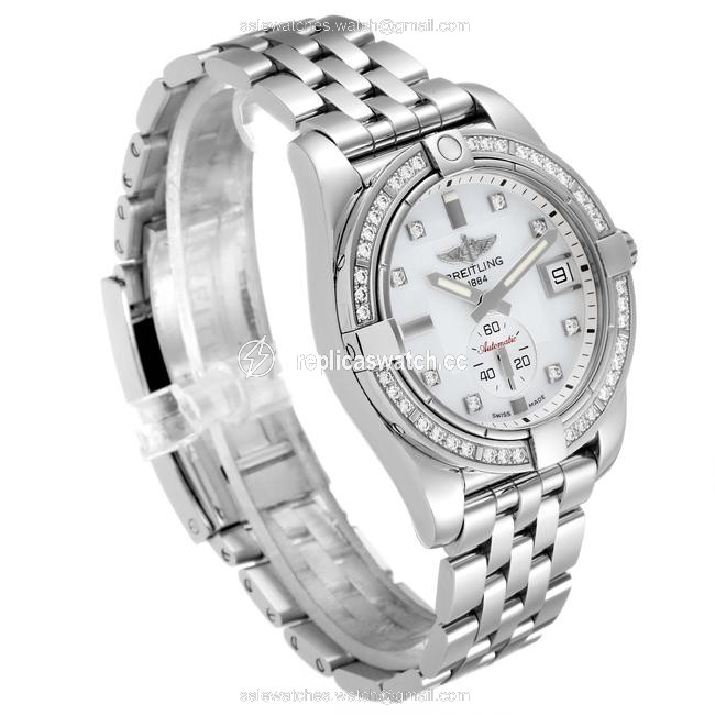 Breitling Mother Of Pearl Galactic 36 Mop Diamond Steel Ladies A37330 Unworn Watch Breitling Mother Of Pearl Galactic 36 Mop Diamond Steel Ladies A37330 Unworn Watch