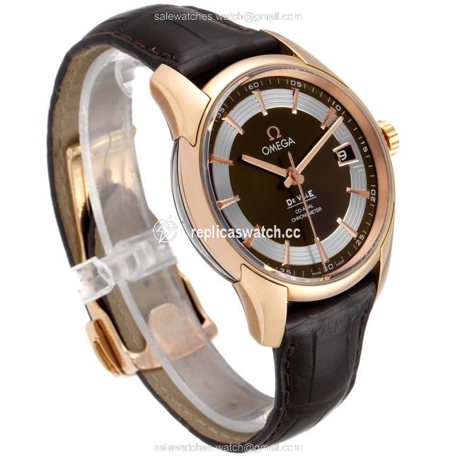 Omega Brown Deville Hour Vision 18k Rose Gold 431.63.41.21.13.001 Watch Omega Brown Deville Hour Vision 18k Rose Gold 431.63.41.21.13.001 Watch