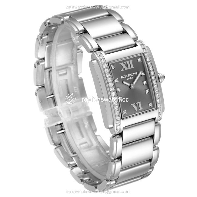 Patek Philippe Gray Twenty-4 Diamond Dial Steel Ladies 4910 Watch Patek Philippe Gray Twenty-4 Diamond Dial Steel Ladies 4910 Watch