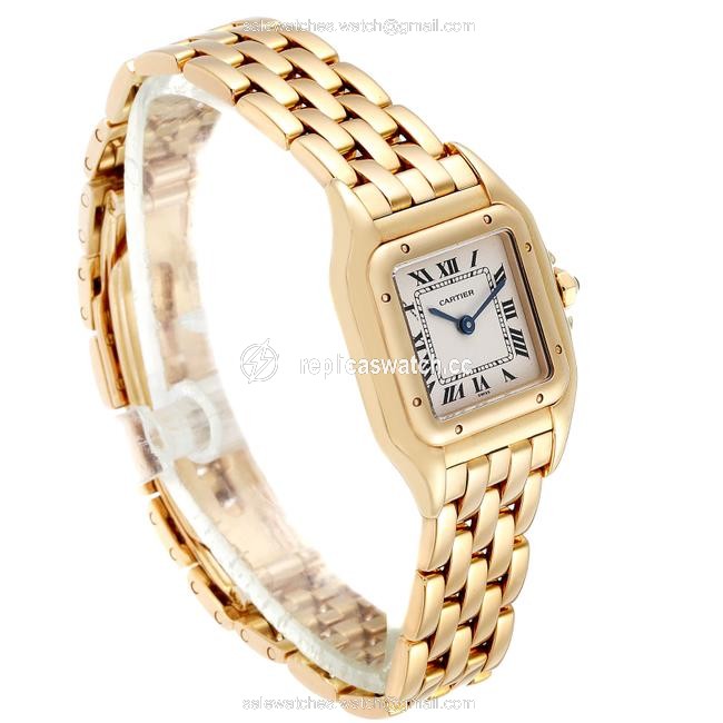 Cartier Silver Panthere Small Yellow Gold Dial Ladies W25022b9 Watch Cartier Silver Panthere Small Yellow Gold Dial Ladies W25022b9 Watch