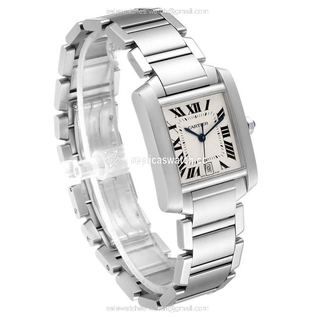 Cartier Silver Box Tank Francaise Large Steel Mens W51002q3 Watch Cartier Silver Box Tank Francaise Large Steel Mens W51002q3 Watch