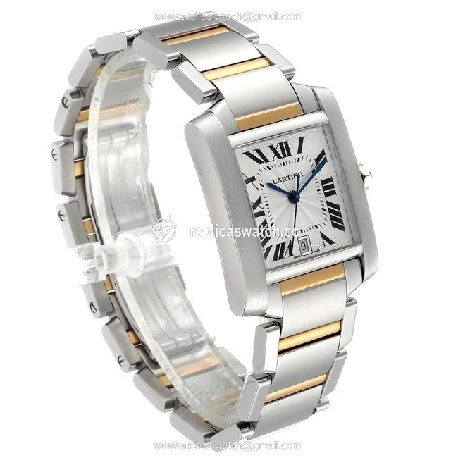 Cartier Silver Tank Francaise Steel Yellow Gold Large Unisex W51005q4 Watch Cartier Silver Tank Francaise Steel Yellow Gold Large Unisex W51005q4 Watch