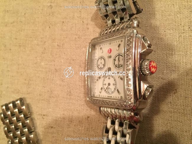 Michele Stainless Diamond Deco with Bracelet Band Watch Michele Stainless Diamond Deco with Bracelet Band Watch