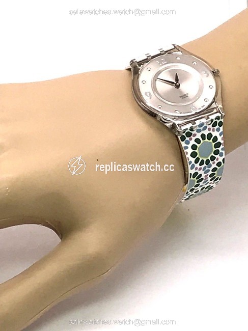 Swatch Silver Sfk327 Womens Swiss Botanical Multicolor Silicone Strap Watch Swatch Silver Sfk327 Womens Swiss Botanical Multicolor Silicone Strap Watch